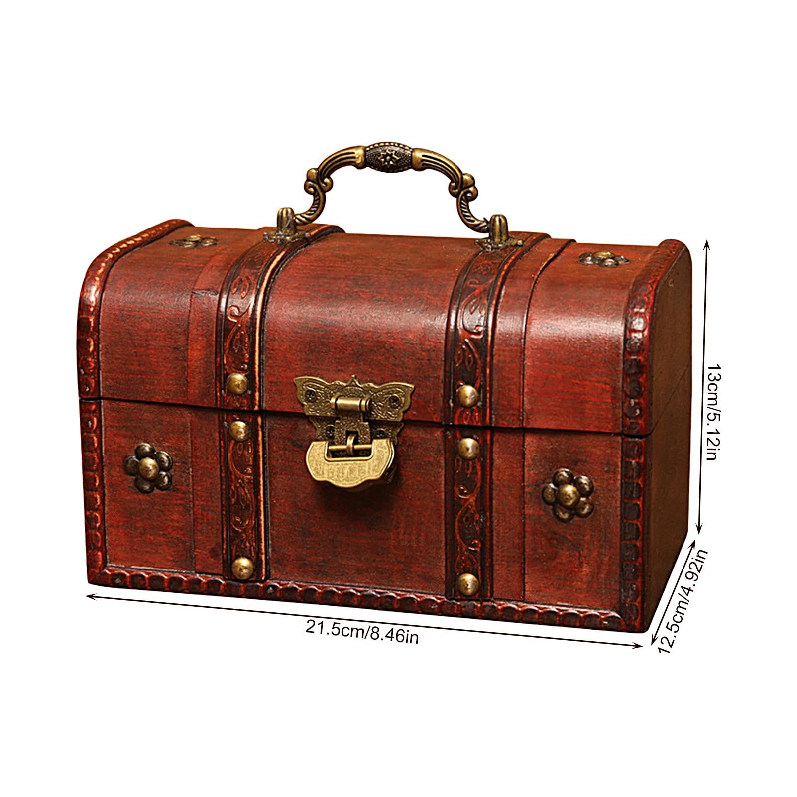 Amazon｜ロック付きレトロヴィンテージレッドボックス、アンティーク